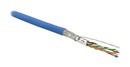 Hyperline (500 м) Кабель витая пара, экранированная SF/UTP, категория 6, 4 пары (26 AWG), многожильный (patch), экран - фольга + медная оплетка, LSZH, синий