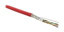 Hyperline (500 м) Кабель витая пара, экранированная SF/UTP, категория 6, 4 пары (26 AWG), многожильный (patch), экран - фольга + медная оплетка, LSZH, красный