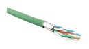 Hyperline (500 м) Кабель витая пара, экранир. U/FTP, кат. 6, 4 пары (23 AWG), одножил. (solid), кажд.пара в фольге, LSZH, нг(А)-HF, –20°C–+60°C, зеленый-гарантия: 15 лет компон., 25 лет системная