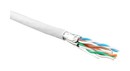 Hyperline (500 м) Кабель витая пара, экранир. U/FTP, кат. 6, 4 пары (23 AWG), одножил. (solid), кажд.пара в фольге, LSZH, нг(А)-HF, –20°C–+60°C, белый-гарантия: 15 лет компон., 25 лет системная