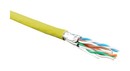 Hyperline (500 м) Кабель витая пара, экранир. U/FTP, кат. 6, 4 пары (23 AWG), одножил. (solid), кажд.пара в фольге, LSZH, нг(А)-HF, –20°C–+60°C, желтый-гарантия: 15 лет компон., 25 лет системная