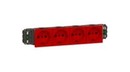 LEGRAND 77414 Модуль розетки 4х2К+3, 8М, немецкий стандарт (Schuko), безвинтовые зажимы, проходной (в короб), с механической блокировкой, красный, Mosaic