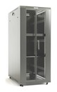Hyperline Шкаф напольный 19-дюймовый, 37U, 1833x600х1200 мм (ВхШхГ), передняя и задняя распашные перфорированные двери (75%), ручка с замком, крыша нового типа, цвет серый (RAL 7035) (разобранный)