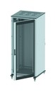 DKC / ДКС Напольный шкаф 24U 1200х800х800мм (ВхШхГ), передняя дверь стекло, задняя глухая дверь, крыша укомплектована вводом и заглушками, серый
