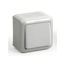 LEGRAND Выключатель 1-клавишный, 10А, серый, IP44, Quteo