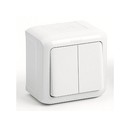 LEGRAND Выключатель 2-клавишный, 10А, белый, IP44, Quteo