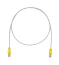 PANDUIT Патч-корд TX5e F/UTP, Cat. 5e, с модульными разъёмами PAN-PLUG™ на обоих концах, 26 AWG, 0.5 м, серый, с желтыми колпачками