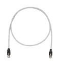 PANDUIT Патч-корд TX5e F/UTP, Cat.5e, с модульными разъёмами PAN-PLUG™ на обоих концах, 26 AWG, 3 м, серый с черными колпачками