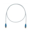 PANDUIT Патч-корд TX5e F/UTP, Cat.5e, с модульными разъёмами PAN-PLUG™ на обоих концах, 26 AWG, 3 м, серый с синими колпачками