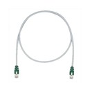 PANDUIT Патч-корд TX5e F/UTP, Cat.5e, с модульными разъёмами PAN-PLUG™ на обоих концах, 26 AWG, 3 м, серый с зелеными колпачками