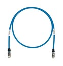 PANDUIT Патч-корд TX6 STP, 10Gig, категория 6А, с модульными разъемами RJ-45 TX6 на обоих концах, 4 м, синий с черными колпачками