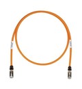 PANDUIT Патч-корд TX6 STP, 10Gig, Cat.6А, с модульными разъемами TX6 на обоих концах, 8 м, оранжевый с черными колпачками