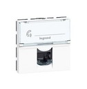 LEGRAND 76555 Модуль розетки компьютерной RJ-45, кат. 5e, FTP, 2М, белый, Mosaic