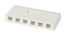 PANDUIT Коробка поверхностного монтажа для шести модулей Mini-Com®, со шторкой, самоклеящаяся, 23,88x170,18x83,31 мм (белая) (замена CBXQ6AW-A)