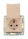 LEGRAND Модуль розетки 2К+З, с винтовыми зажимами, с откидной крышкой, немецкий стандарт (Schuko), 10/16А, слоновая кость, Valena