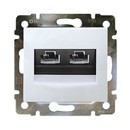 LEGRAND Информационная розетка RJ 45 UTP - 2 выхода, белая, без захватов