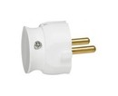 LEGRAND 50183 Вилка 2К пластиковая, 16А, винт сбоку, макс. сечение кабеля 2х2.5мм, прямая, белая