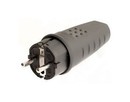 DKC / ДКС Вилка кабельная прямая, каучуковая, 16А, 2P+E, IP20, для сечение кабеля 0,75 - 2,5мм2 (макс. сечение кабеля 3х2.5мм2), цвет черный