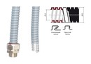 DKC / ДКС Металлорукав в герметичной ПВХ-оболочке, номинальный ф15мм, внутренний ф15,5мм, наружный ф19,5мм, IP44, с уплотнителями IP66/IP67 (цена за 1 м, упаковка 50 м), цвет серый