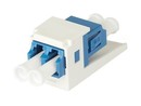 PANDUIT Модуль Mini-Com® с дуплексным одномодовым адаптером LC (синий) с муфтой из циркониевой керамики, цвет белый