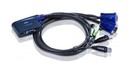 ATEN Переключатель, электрон,, KVM+Audio, 1 user USB+VGA => 2 cpu USB+VGA, со встр,шнурами USB 2x1,2м,, 2048x1536, настол,, исп,стандарт,шнуры, без OSD, некаскад