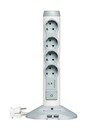 LEGRAND Многорозеточный блок 4 x 2К+З, 2 х USB, micro USB, кабель длиной 1.5 м, бело-серый, серия "безопасность и защита оборудования"