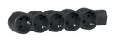 LEGRAND Блок розеток без шнура, 5 розеток,16А, ультраплоский, фиксируемый, черный, серия "стандарт" (для применения с кабелем 3G минимум 1.5 кв. мм)