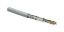 Hyperline (305 м) Кабель витая пара SF/UTP, категория 5e, 4 пары(24 AWG), одножильный(solid), экран - фольга + медная оплетка, PVC, –20°C – +75°C, серый - гарантия:15 лет компонентная; 25 лет системная