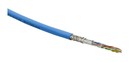 Hyperline (305 м) Кабель витая пара SF/UTP, категория 5e, 4 пары(24 AWG), одножильный(solid), экран - фольга + медная оплетка, PVC, –20°C – +75°C, синий - гарантия:15 лет компонентная; 25 лет системная