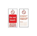 BRADY Предупреждающая бирка, легенда "Do not touch", 75*160 мм, 10 шт"