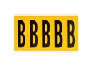 BRADY 1560-*, Буква B , черный на желтом, 44*127 мм, 5 букв на карте, 25 карт в упаковке