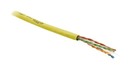 Hyperline (305 м) Кабель витая пара, неэкранированная U/UTP, категория 6, 4 пары (23 AWG), одножильный (solid), с разделителем, PVC, –20°C – +75°C, желтый - гарантия: 15 лет компонентная, 25 лет системная