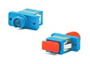 Hyperline Оптический проходной адаптер FC-SC, SM, simplex, корпус пластиковый, синий, красные колпачки