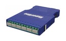 Hyperline Корпус кассеты для оптических претерминированных решений, 6 дуплексных портов LC/PC, ввод кабеля, возможна установка проходного адаптера MPO, для многомодового кабеля, синий корпус/порты цвет аква