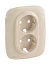 LEGRAND Лицевая панель для двойных розеток 2К+З 753027/753031, слоновая кость, Valena Allure