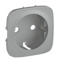 LEGRAND Лицевая панель для розетки 2К+З 753028 со специальными зажимами, алюминий, Valena Allure