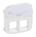 LEGRAND Лицевая панель для двойных розеток RJ45 и RJ11 с держателем маркировки, белая, Valena Allure
