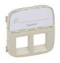 LEGRAND Лицевая панель для двойных розеток RJ45 и RJ11 с держателем маркировки, слоновая кость, Valena Allure