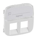 LEGRAND Лицевая панель для двойных розеток RJ45 и RJ11 с держателем маркировки, жемчуг, Valena Allure