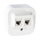 LEGRAND Розетка двойная RJ11 + RJ45 кат. 5e - UTP, белая, Quteo