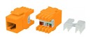 Hyperline Вставка Keystone Jack RJ-45(8P8C), категория 6a (10G), тип 180 градусов, оранжевая