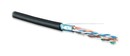 Hyperline (500 м) Кабель витая пара F/UTP, категория 5e, 4 пары(24 AWG), одножильн.(solid), экран-фольга, внешний, LSZH нг(А)-HF, -40°C-+75°С, черный-гарантия: 15 лет компонентная