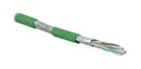 Hyperline (500 м) Кабель витая пара, экранированная (S/FTP), категория 6a, 4 пары (23 AWG), одножильный (solid), каждая пара в фольге, общий экран - медная оплетка, для внутренней прокладки, нг(A)-HF, –20°C – +60°C, зеленый