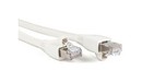 Hyperline (PC-LPM-STP-RJ45-C6A-1F-WH) Патч-корд F/UTP, экранированный, Cat.6a (100% Fluke Component Tested) 10G, PVC, 0.3 м, белый