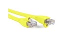 Hyperline (PC-LPM-STP-RJ45-C6A-1F-YL) Патч-корд F/UTP, экранированный, Cat.6a (100% Fluke Component Tested) 10G, PVC, 0.3 м, желтый