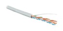 Hyperline (100 м) Кабель витая пара, неэкран. U/UTP, категория 5e, 4 пары (24 AWG), одножильный (solid), LSZH, нг(А)-HF, -20°C – +75°C, серый - гарантия: 15 лет компонентная, 25 лет системная