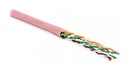 Hyperline (305 м) Кабель витая пара, неэкранированная U/UTP, категория 5e, 4 пары (24 AWG), многожильный (patсh), PVC, -20°C – +75°C, розовый
