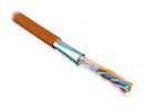 Hyperline (305 м) Кабель витая пара F/UTP, категория 5e, 4 пары (24 AWG), одножильный(solid), экран-фольга, LSZH, нг(А)-HF, –20°C – +75°C, оранжевый - гарантия:15 лет компонентная, 25 лет системная