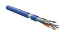 Hyperline (305 м) Кабель витая пара F/UTP, категория 5e, 4 пары (24 AWG), одножильный (solid), экран - фольга, нг(А)-LSLTx, внутренний, синий