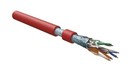 Hyperline (305 м) Кабель витая пара F/UTP, категория 5e, 4 пары (24 AWG), одножильный (solid), экран - фольга, нг(А)-LSLTx, внутренний, красный